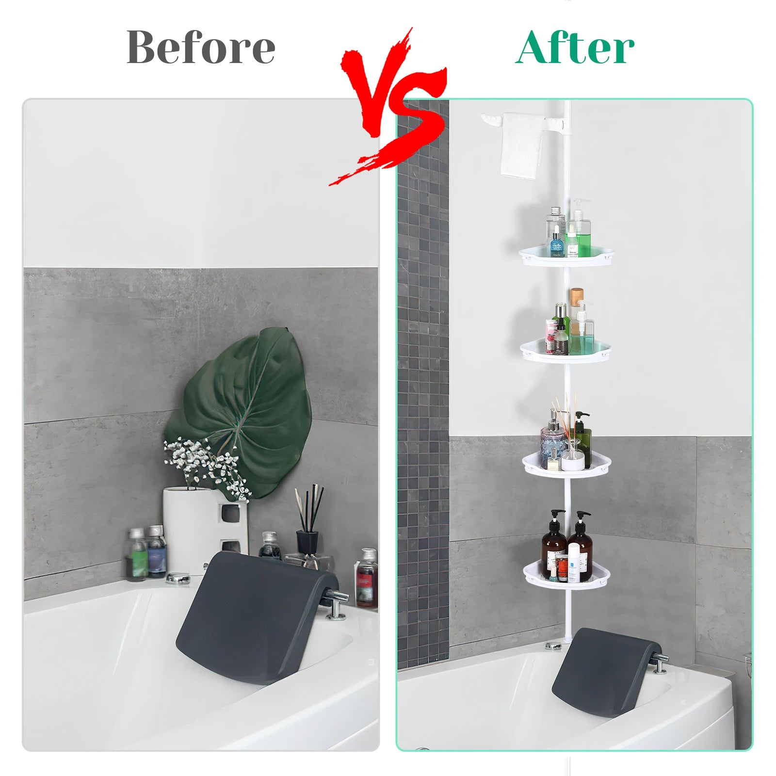 4-Layer Telescopic Corner Storage Rack Bathroom Shampoo and Shower Gel Storage Rack for Bathroom Shower Organizer