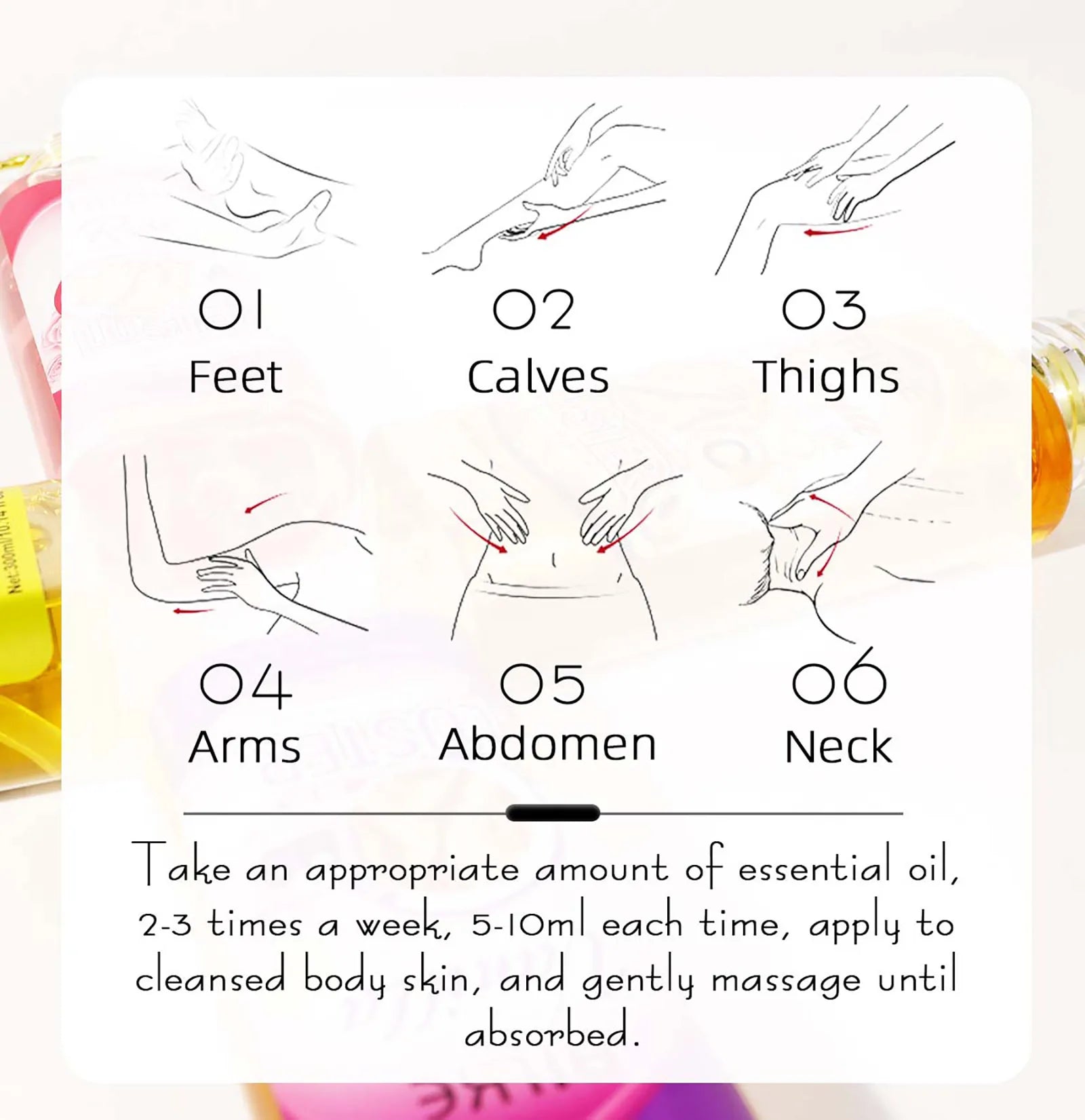 AILKE Lightening Body Massage Oil, Moisturizing, Anti Wrinkles, Dry Lines, Dark Spots Removal for All Skin Types, 300ml