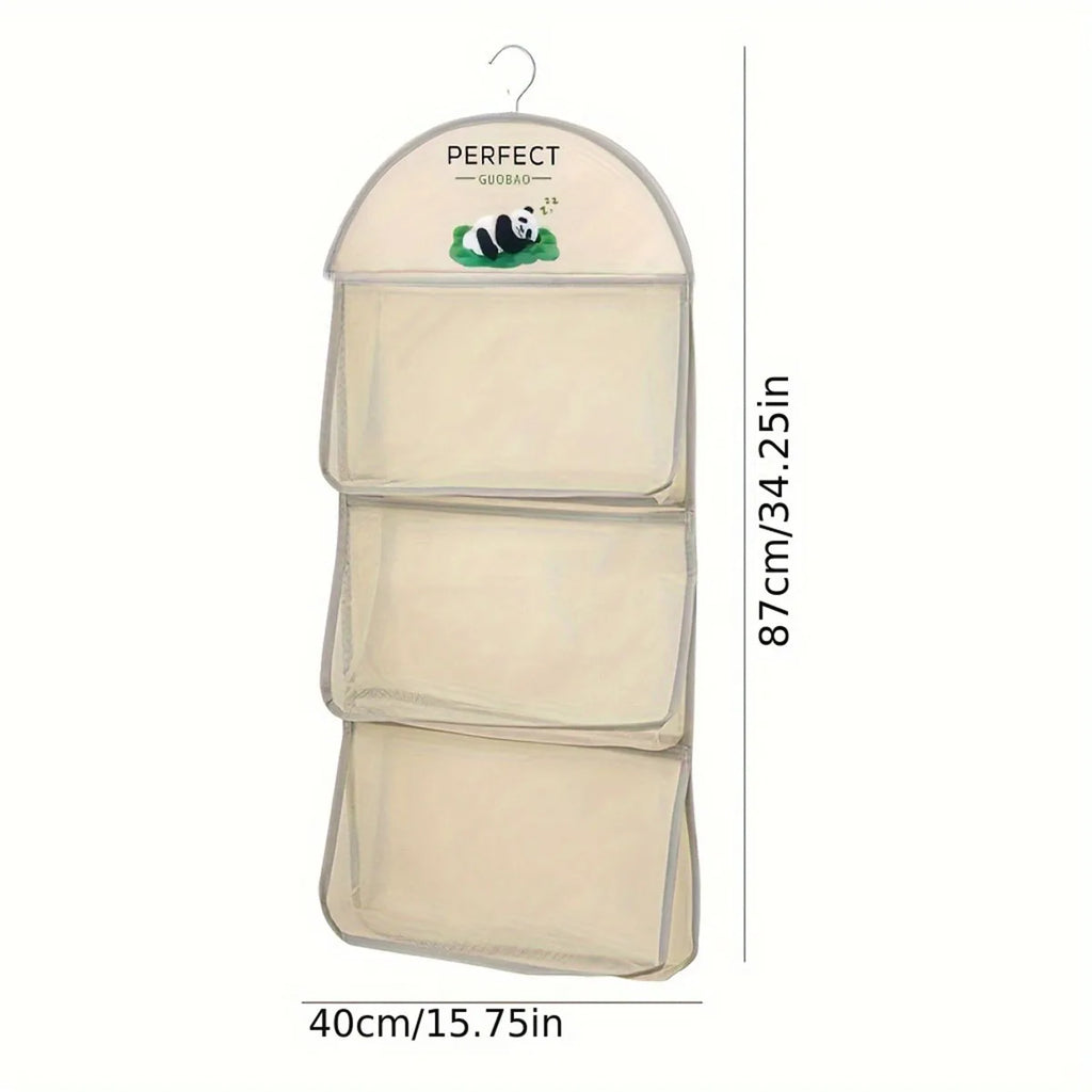 Three-layer hanging mesh bag closet dormitory bag hanging bag net bag underwear bag storage bag