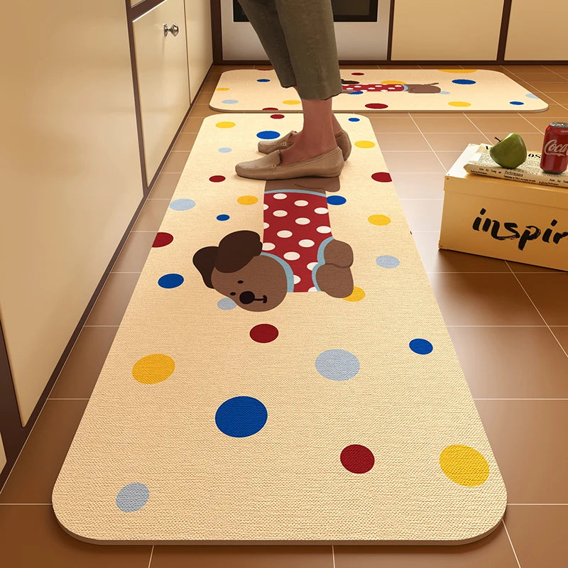 VIKAMA Budding Diatomite Carpet Scandinavian Style Non-Slip Water-Absorbent Mute Kitchen Breakfast Area Home Decoration