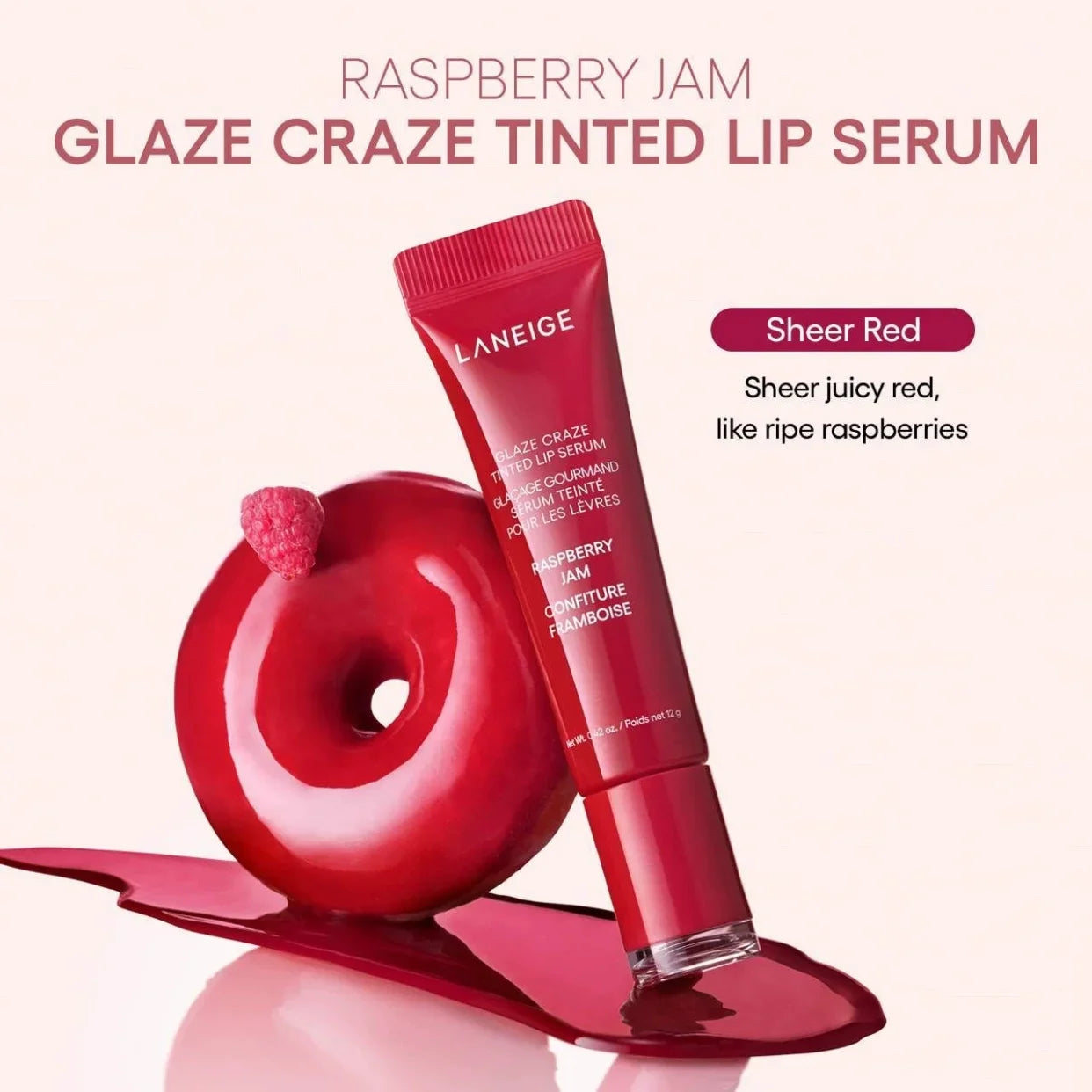Laneige Lip Glowy Lightweight Hydration Balm Shea Butter Glaze Craze Tinted Polypeptide Lip Gloss Serum Fruit Donut Lip Oil Care