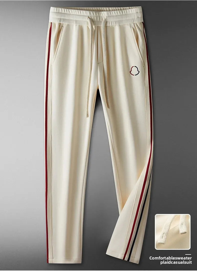 Luxurious Stand Collar Sportswear Set for Men Casual Fashionable Winter Half Zipper Sweatshirt Straight Leg Sweatpants Two Piece