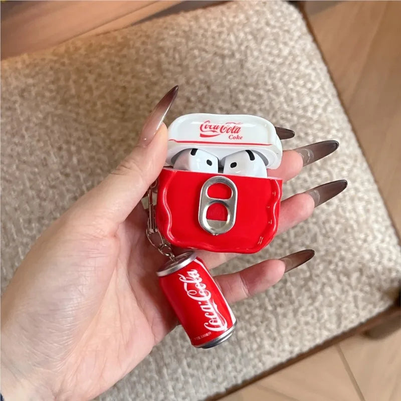 3D Fun Cola Earphone Men's Women's Protective Cover Suitable for Airpodspro3 pro2 pro Airpods4 3 2 1 Shockproof Protective Cover