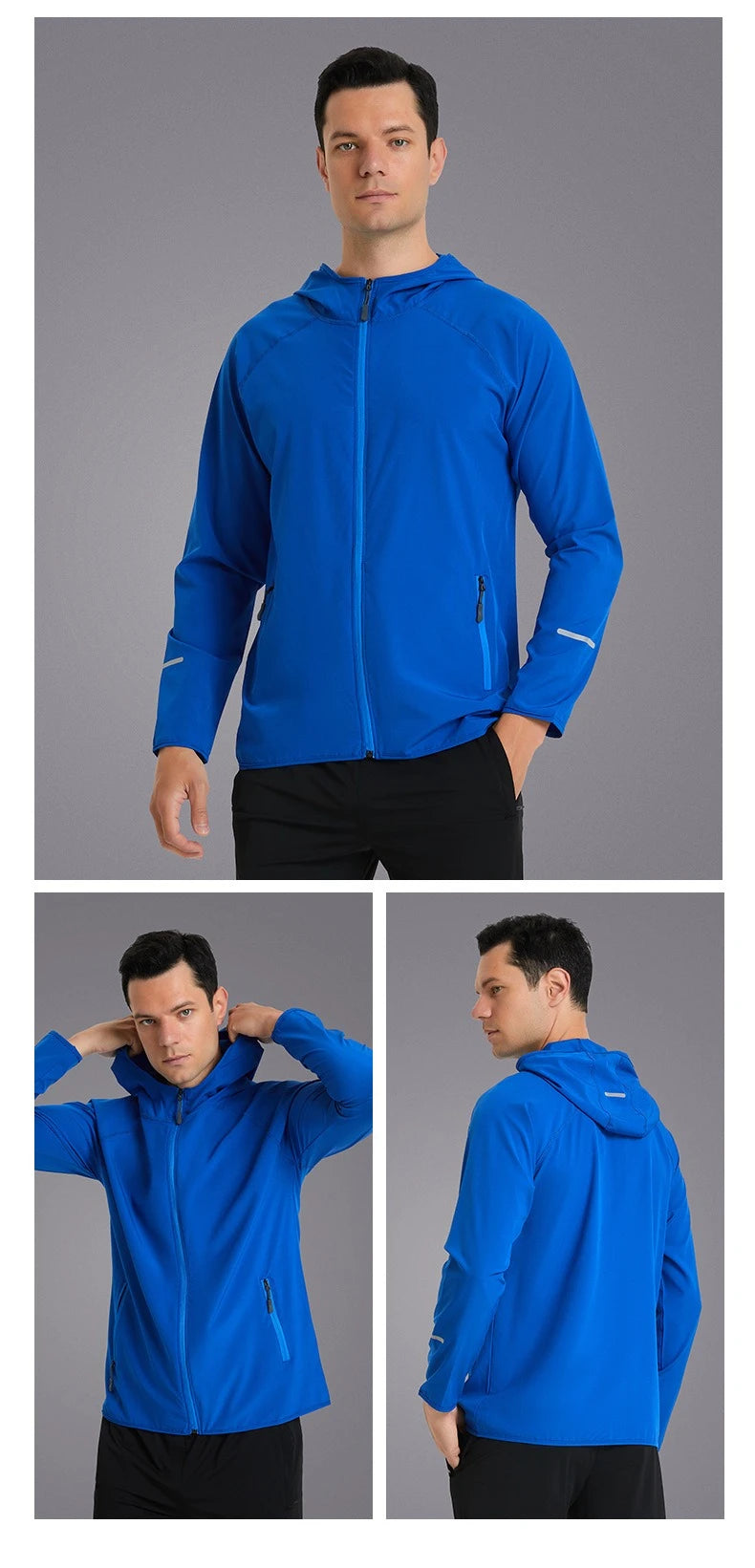 2026 Autumn Long-Sleeve Hoodie Quick-Dry Outdoor Windproof Jacket Four-Way Stretch Running Coat