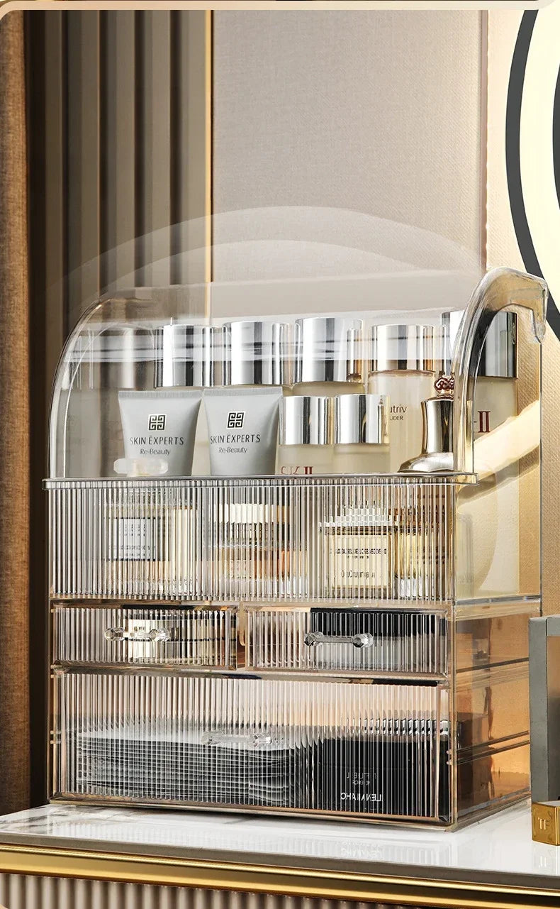 30x17.5x36cm Large Drawer Organizer Makeup Clear Acrylic Box With Perfume Cosmetic Display Capacity Lid Cosmet Storage Box