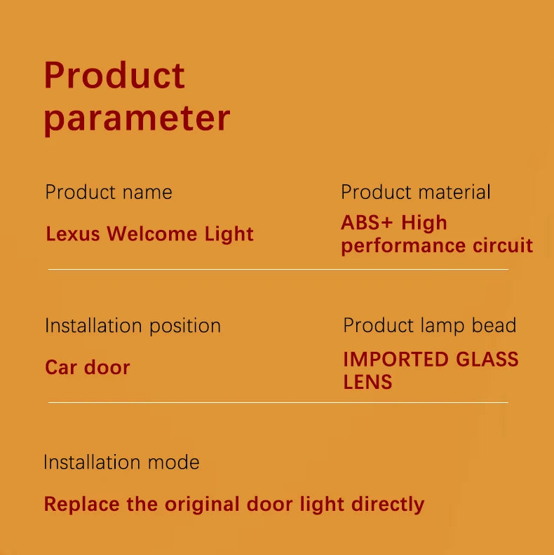 LED Car Door Logo Projector Ghost Shadow Welcome Light For Lexus ES250 ES300 ES350 RX300 LX470 LX570 ES RX GX UX RC Accessories