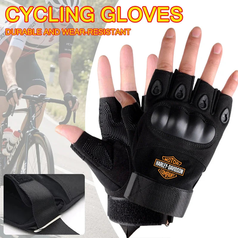 Half Finger Men's Gloves Outdoor Military Tactical Gloves Sports Shooting Hunting Airsoft Motorcycle Cycling Gloves For Harley