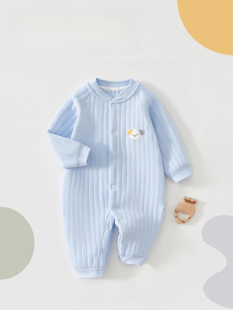 AYNIGIELL High Quality Thickened Warm Jumpsuit for Newborn Boys in Autumn and Winter 0-18 Months Baby Girl Cartoon Dog Pajamas