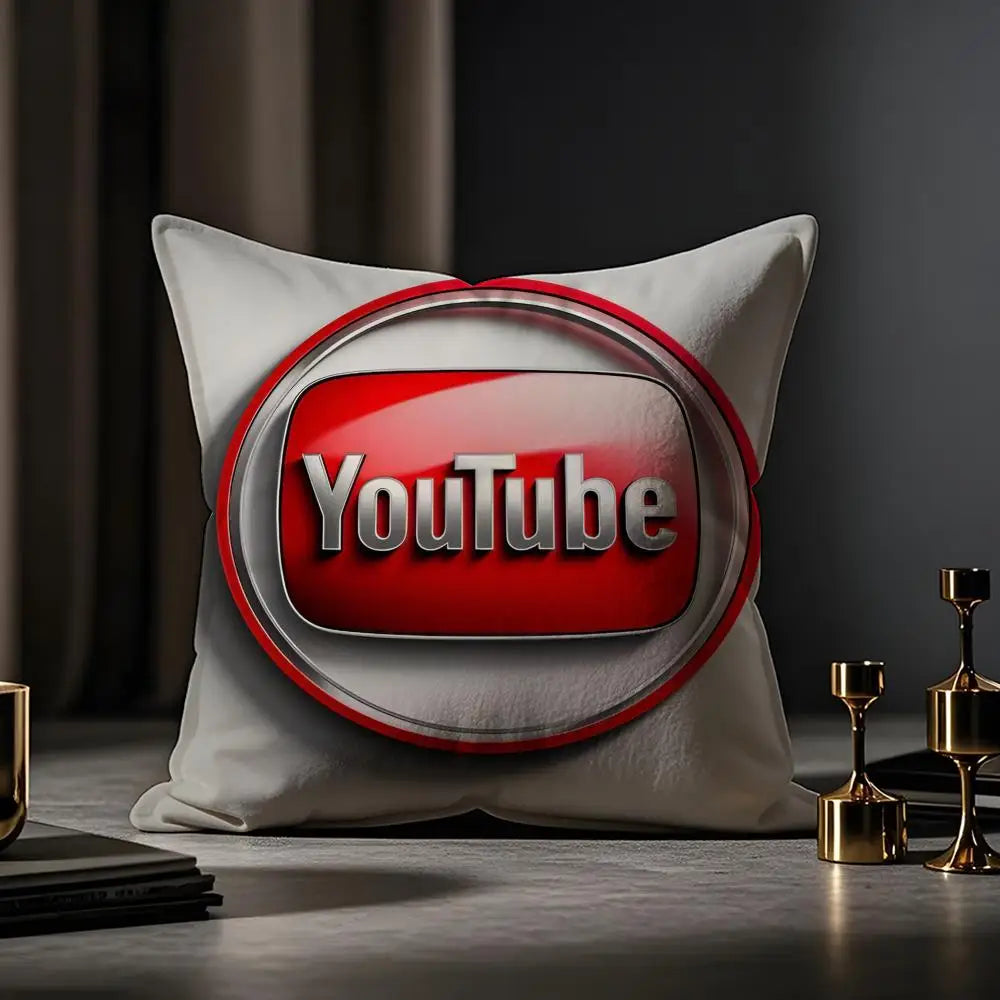 YouTube Cushion Cover Anti-dustmite Pillowcase Invisible Zipper Silky Short Plush Sofa Cushion Cover