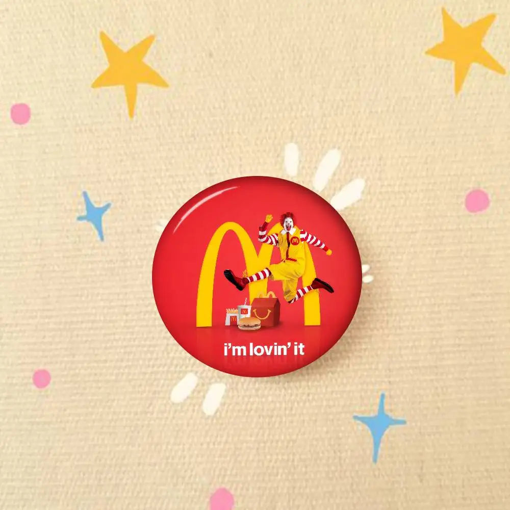 Anime Creative Tinplate Soft Button Pins Animal Icon Brooch Lapel Backpack Badge Accessories Pin Hot McDonalds logo Corp