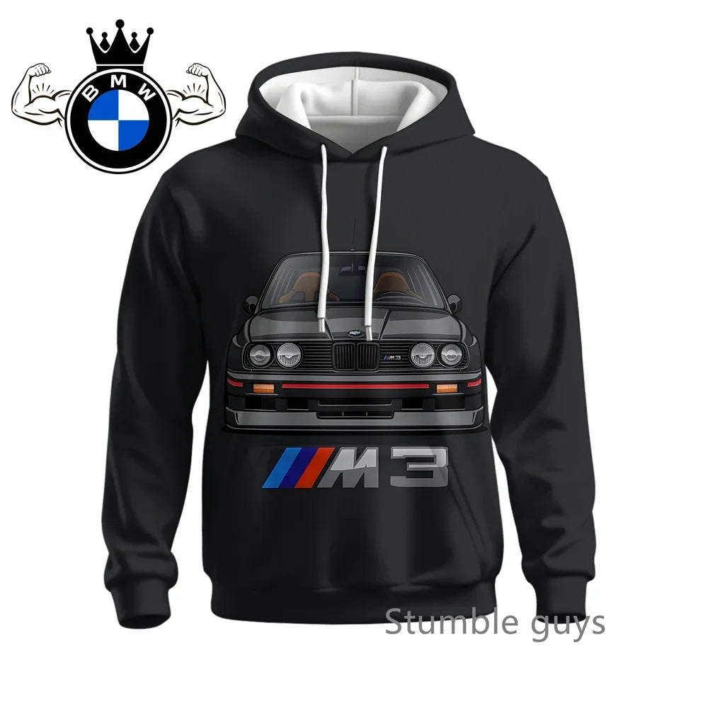 Autumn Men's BMW Hoodie Long Sleeve Sweatshirt Jacket Coat Sports Motorcycle Racing M Power Car Brand Casual Fashion