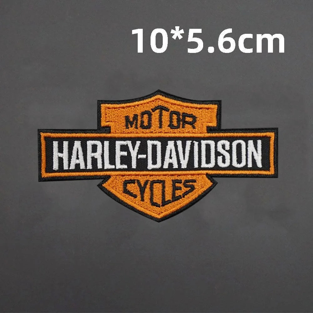 New Harley Davidson Punk Embroidered Patches on Clothes Iron on Patches for Clothing Jacket Badge DIY Biker Appliques Stirpes