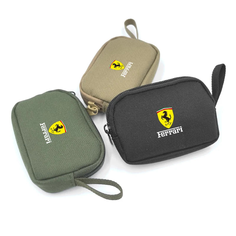 Car Logo Portable Mini Coin Purse Key Bag Storage Bag for Ferrari Series 296 GTB GTS Roma Purosangue 812 Competizione SF90 F8