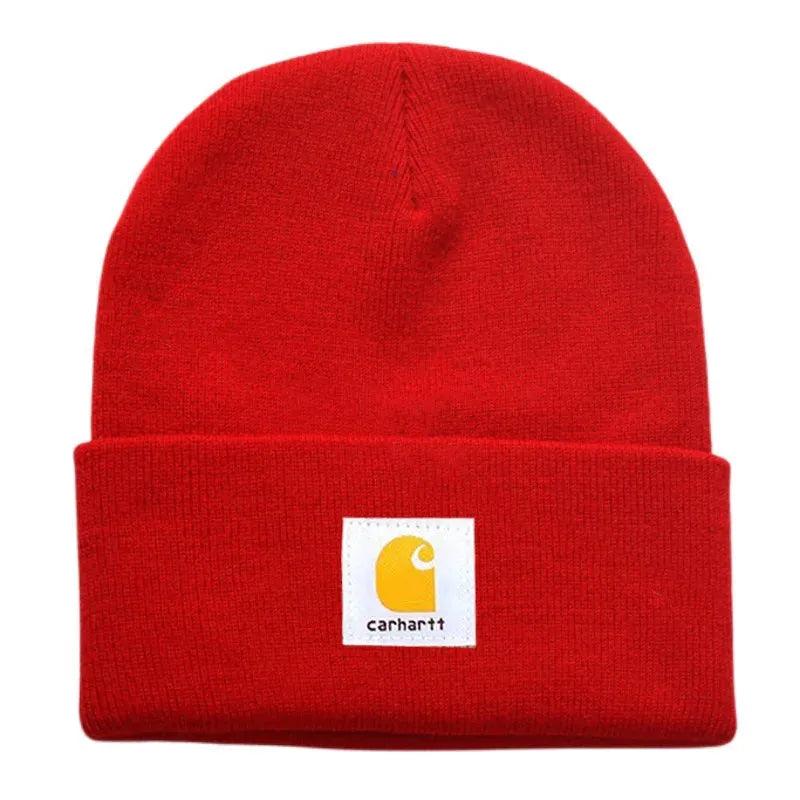 Unisex Knitting Wool Beanie Skullies For Men Women Color Elastic  Hat Fashion Label Outdoor Ear Warmer Pullover Cap