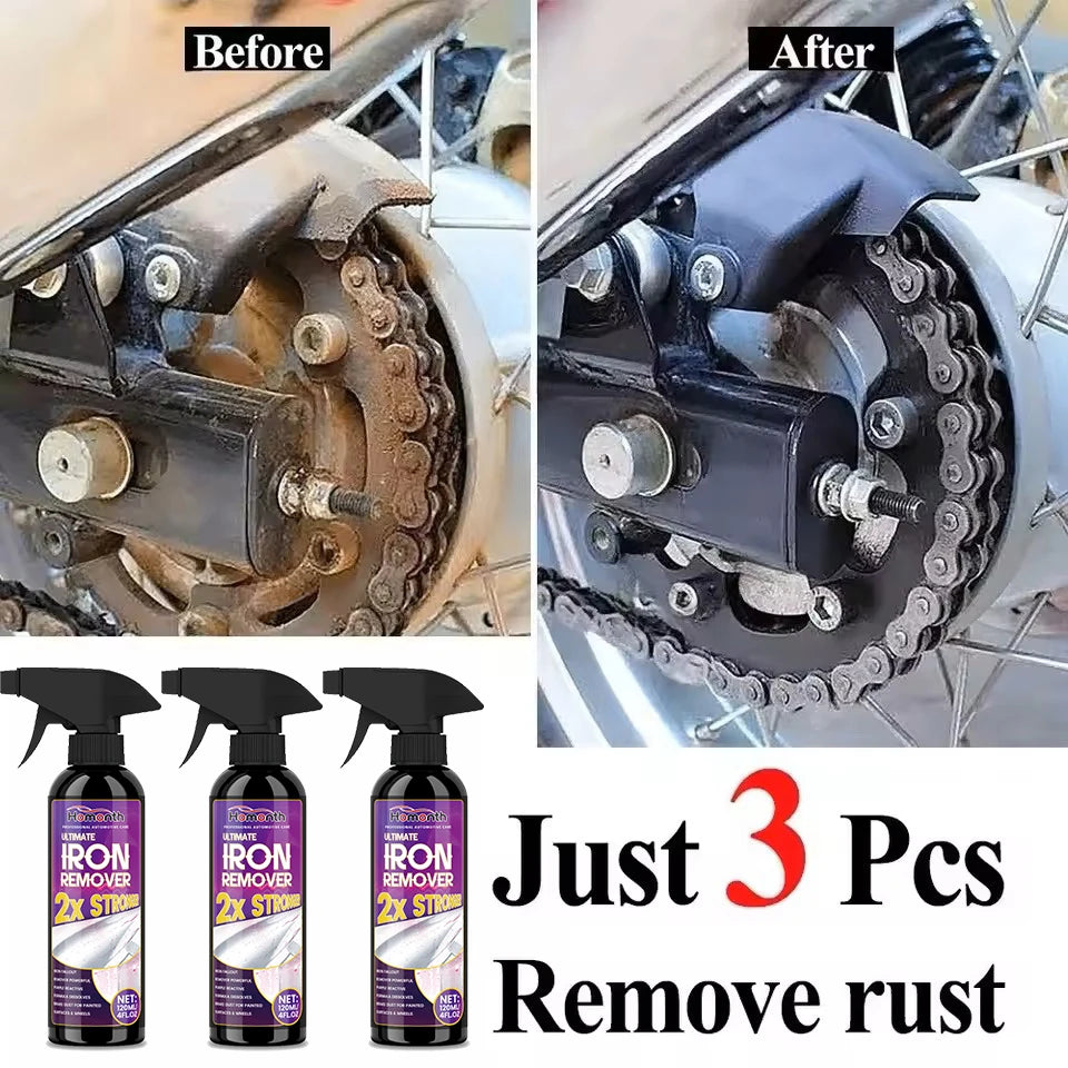 Large Capacity Powerful Car Rust Remover Spray - Exhaust/Wheel Care, Metal Powder Remover.