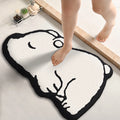 Flannel Printed Dirt-Resistant Door Mat Cartoon-Shaped Bathroom Absorbent Bath Mat Non-Slip Bathroom Floor Mat