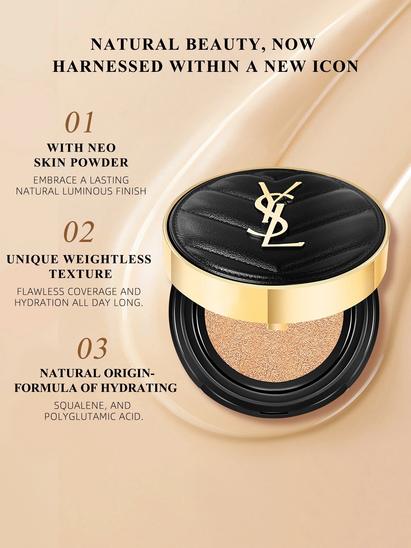Yves Saint Laurent Le Cushion Encre De Peau-Luminous Matte Cushion Foundation SPF 33/ PA++  All Day Flawless Coverage Shine-Free