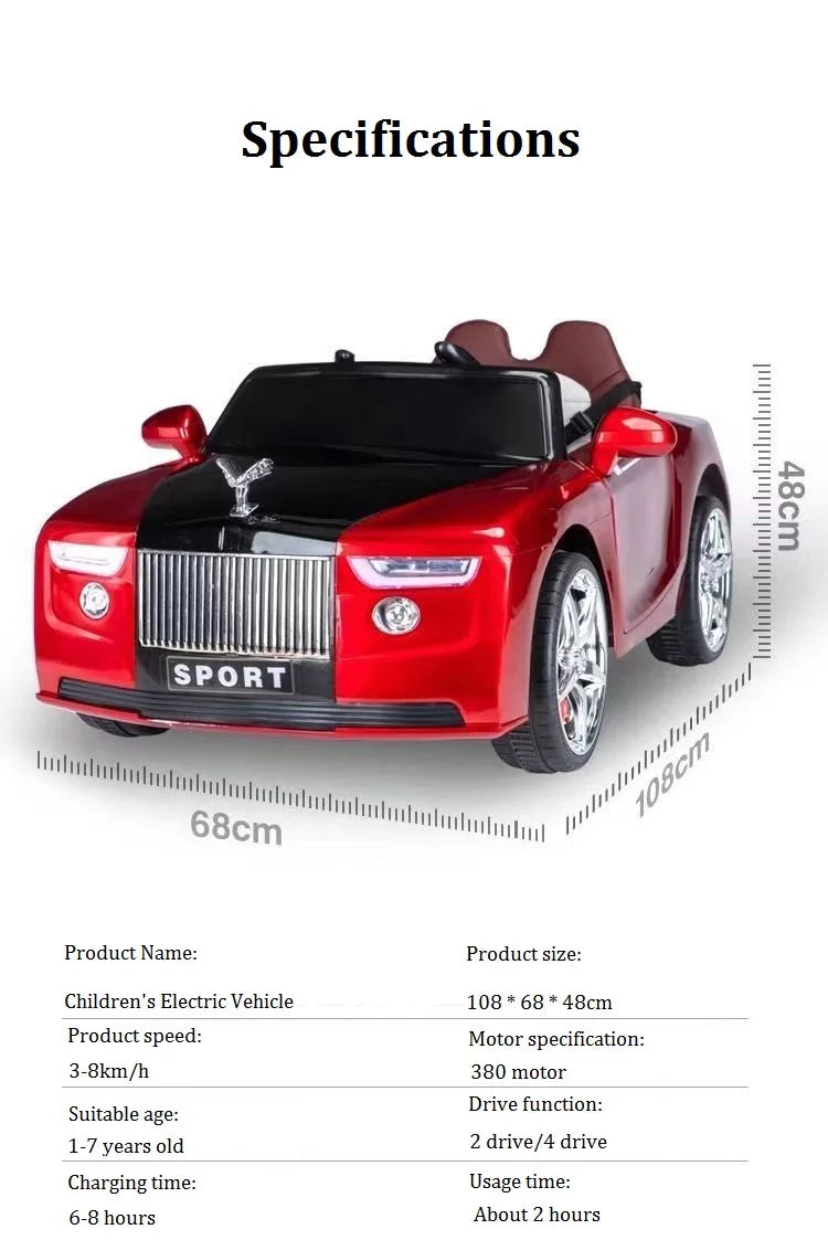 High Quality 1-6 Year Old Children's Electric 4-Wheel Rechargeable Battery Remote-Controlled Children Ride On Toy Car With Music