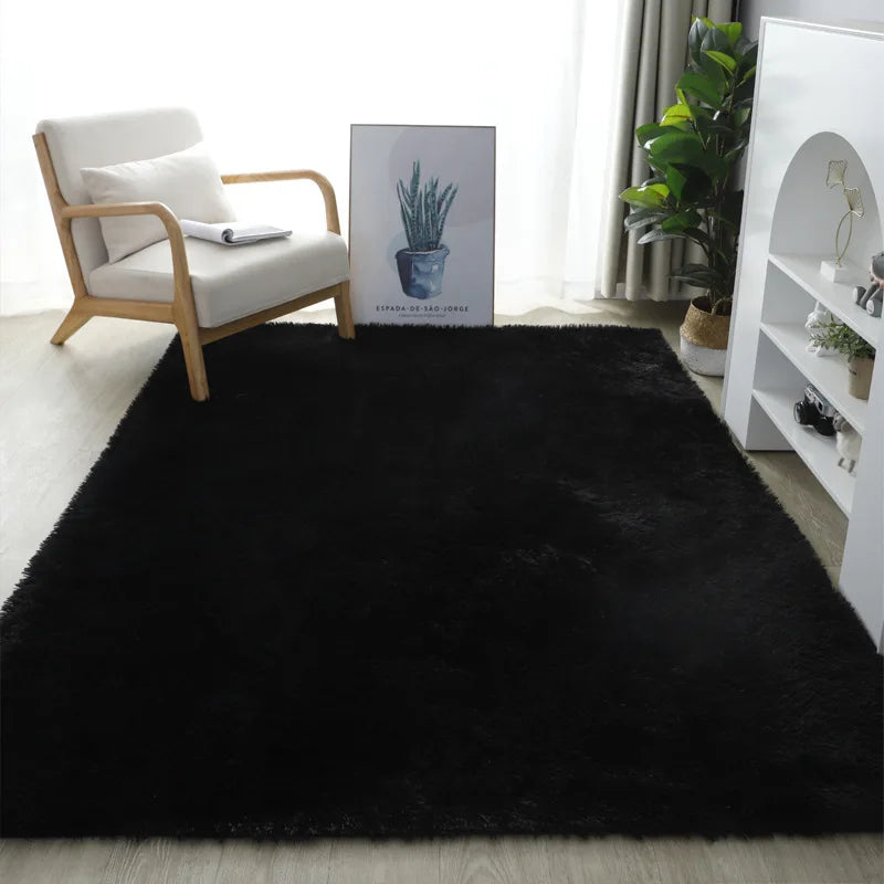 VIKAMA Silk Wool Carpet Bedroom Living Room Carpet Ins Style Scandinavian Home Floor Mats Home Decoration