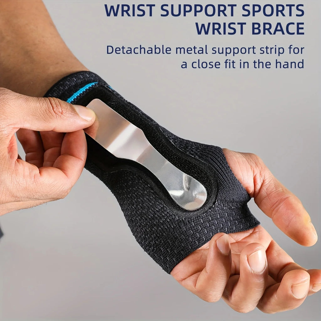 1pc Wrist Palm Support with Removable Metal Stays and Straps, Adjustable Brace Right Left Hand for Women And Men