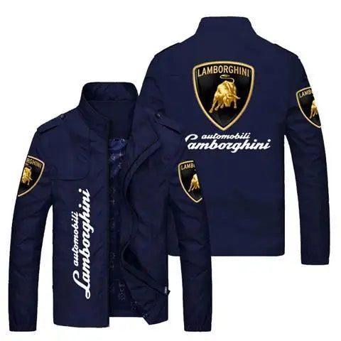 Fashion Printed  Stand-up Collar Casual Jacket Men's Windproof Top For Lamborghini Urus Huracan Aventador Premium Accessories
