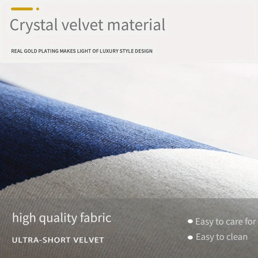 Semi-Circular Minimalist Crystal Velvet Door Mat, Non-Slip Home Floor Mat, Porch Mat, Bathroom Mat
