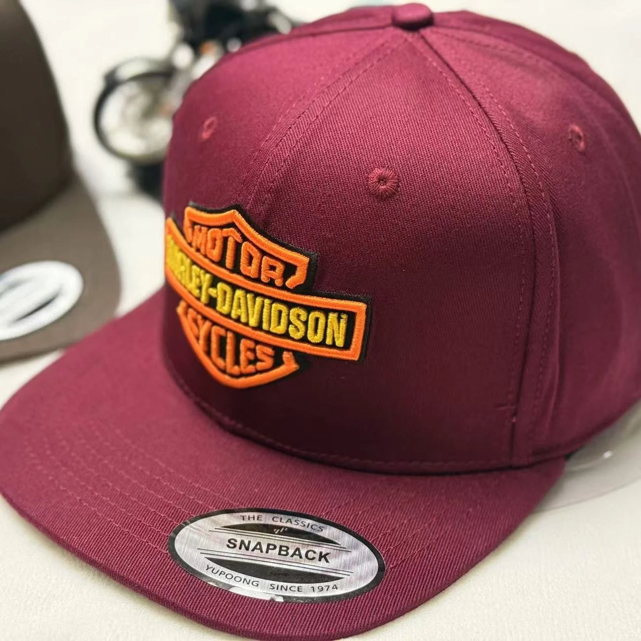Dopamine-colored Anniversary Street Motorcycle Embroidered Casual Flat-brimmed Hats Men And Women For Harley Davidson Accessory