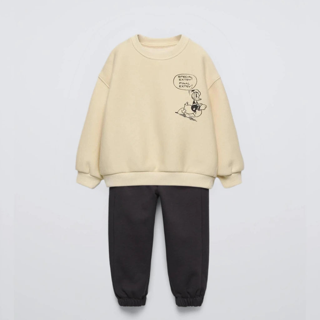 Toddler Suits Cartoon Sweatshirts+Pants Two Piece Set Long Sleeve Outfits Fashion Cartoon Printed Hoodies Sweatpants Outer Wear