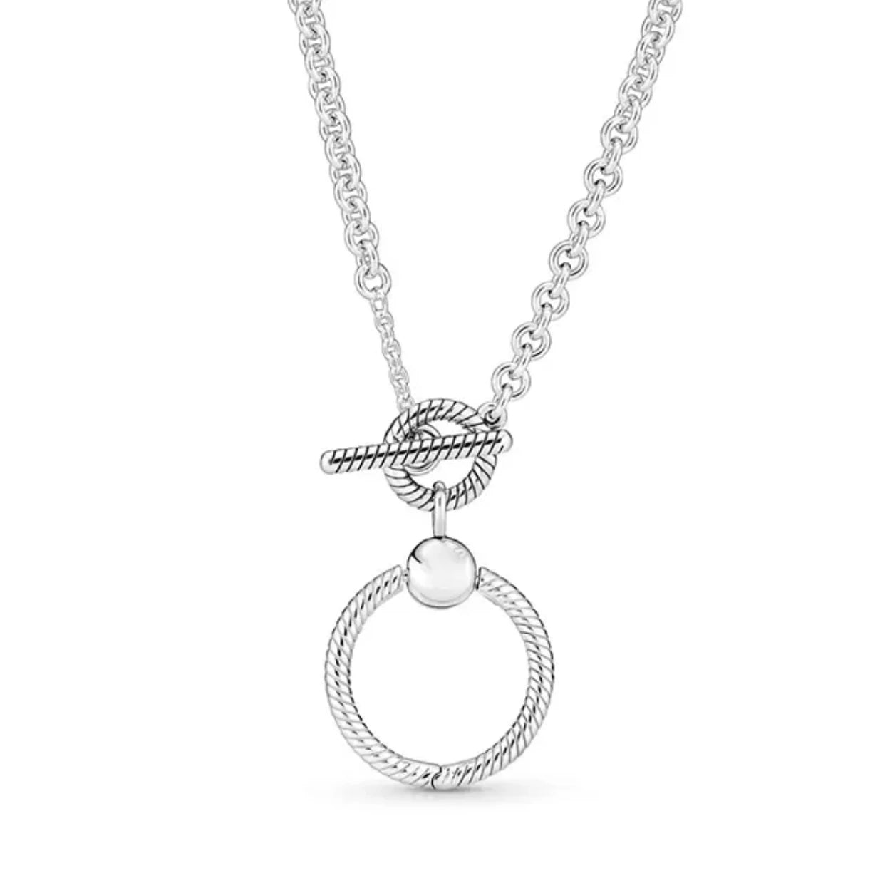 Exquisite 100% 925 sterling silver eternal heart-shaped circular pendant necklace for women DIY jewelry Valentine's Day gift