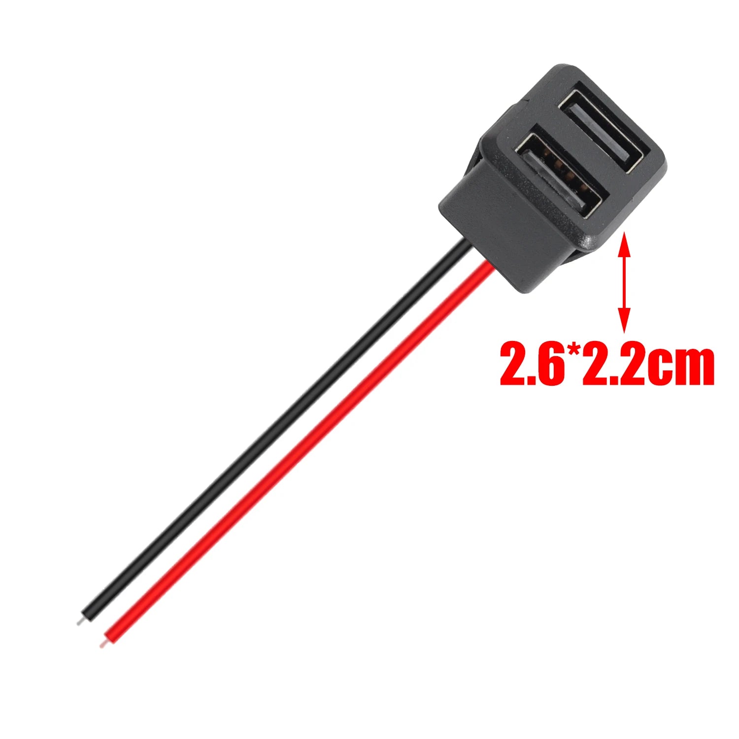 Black Double Layer Usb Female Type-C Socket Car Accessories 1-10pcs Usb Lamp Charging Female Power Socket with Cable Connector