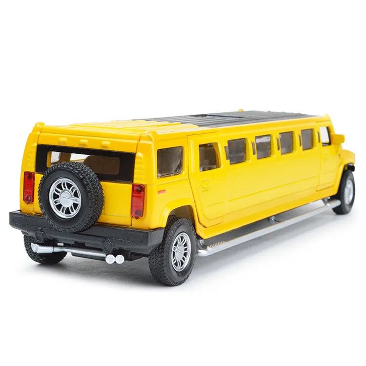 1:32 Alloy Lengthen Hummer Limousine Car Model Metal Diecasts Vehicles With Sound Light Pull Back Car Collection Toys Kids Gifts
