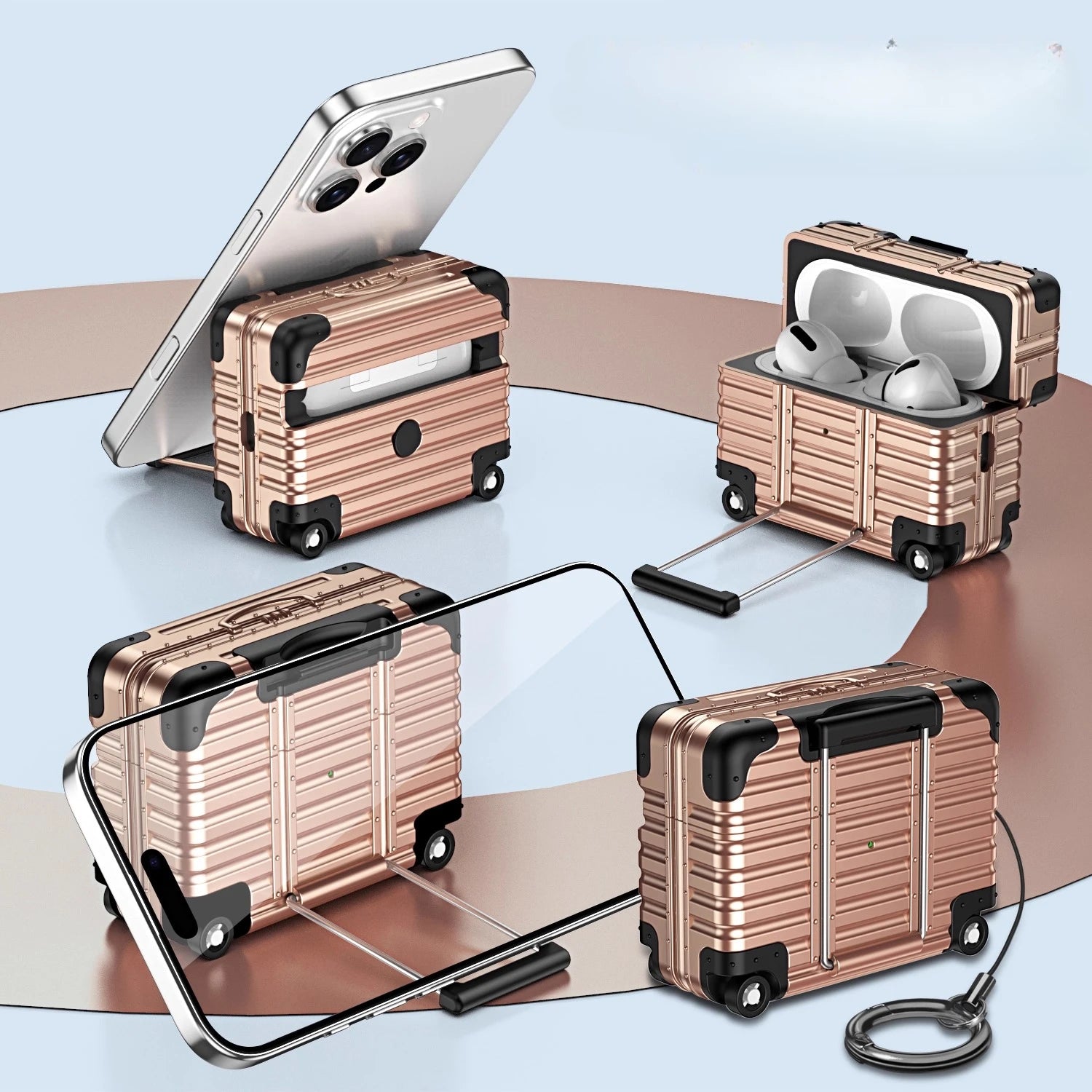 Individual Suitcase for Airpods 4 3 2 Pro Trendy Luggage Protective Case for Airpods1/2/pro2 Drop-proof Headphone Case ﻿  ﻿