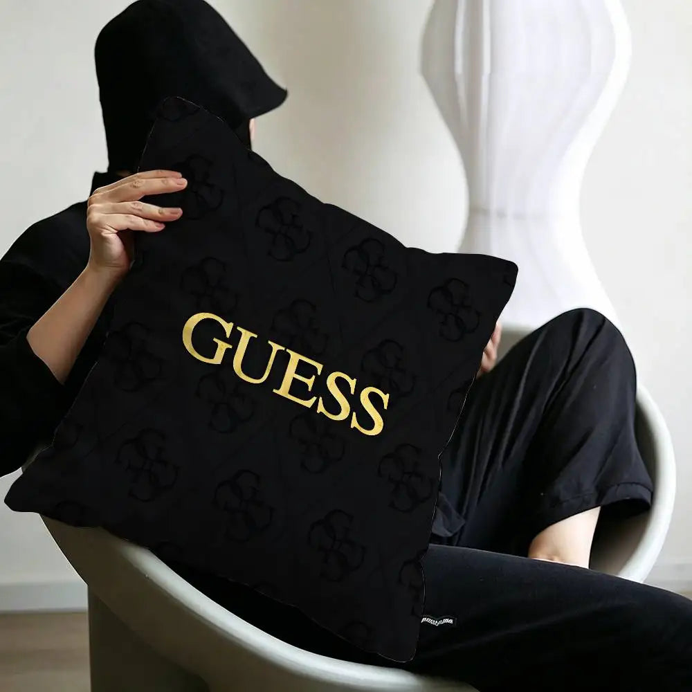 Fashion G_GuessS Logo Printed Pillow Gift Home Office Decoration Pillow Bedroom Sofa Car Cushion CoverPillow Case