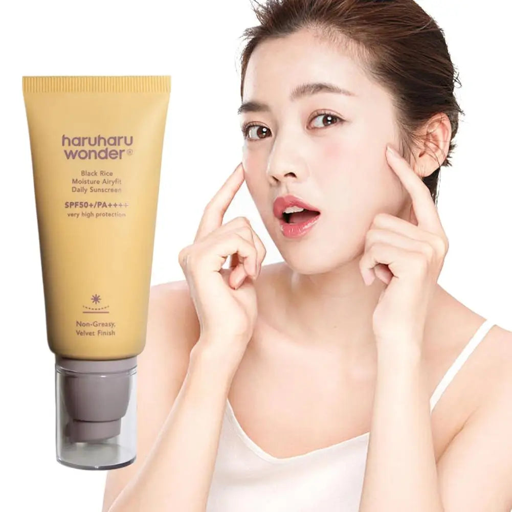 50ml Haruharu Wonder Black Rice Moisture Airyfit Daily Sunscreen Velvet Finish Accessories