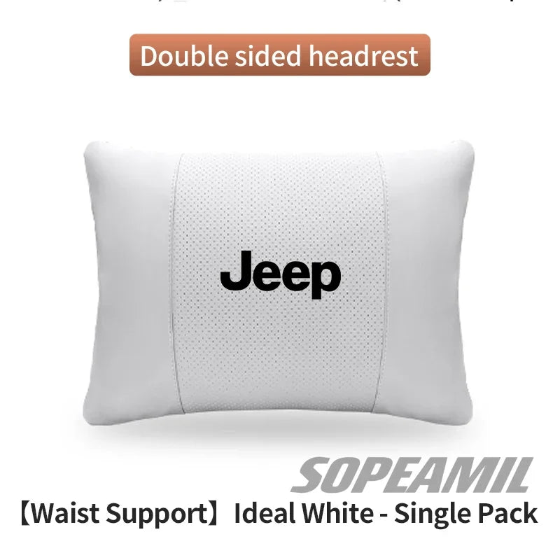 Car Suede Leather Headrest Seat Waist Cushion Pillow Jeep Patriot Commander Renegade Compass Grand Cherokee Wrangler Gladiator