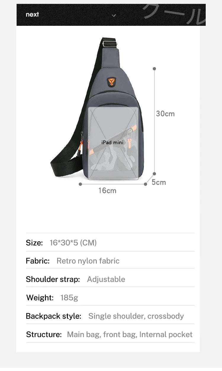 Casual Men Crossbody Shoulder Bag Chest Bag Outdoor Travel Sports For Ferrari Roma F80 296 GTB GTS SF90 Stradale Spider Spyde