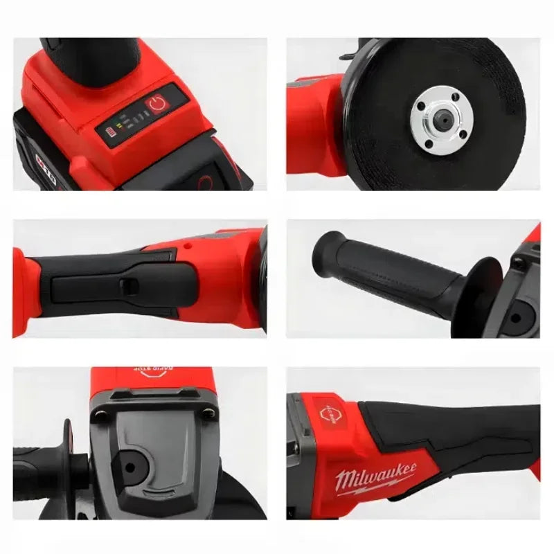 Milwaukee Angle Grinder 125MM Polishing Cutting Machine Grinder Paddle Switch No-Lock High Power Electric Cordless Power Tools