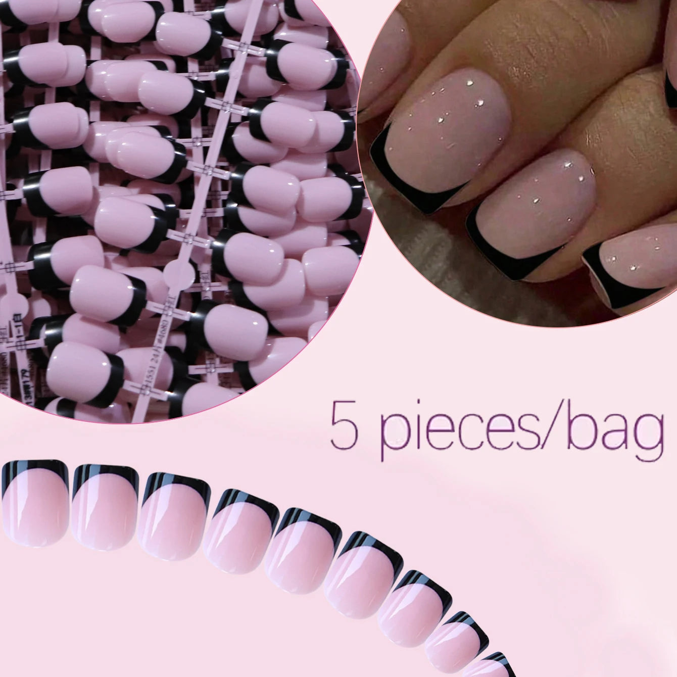 120PCS Press White French Edge Almond False Nails Reusable Acrylic False Nails Whitening Nail Art, Daily Wear Diy