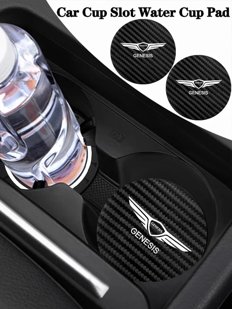 2PCS Car Cup Slot Non-Slip Mat Auto Accessories For Genesis G80 GV70 GV80 GV60 G70 Essentia Neolun G90 GV90 X