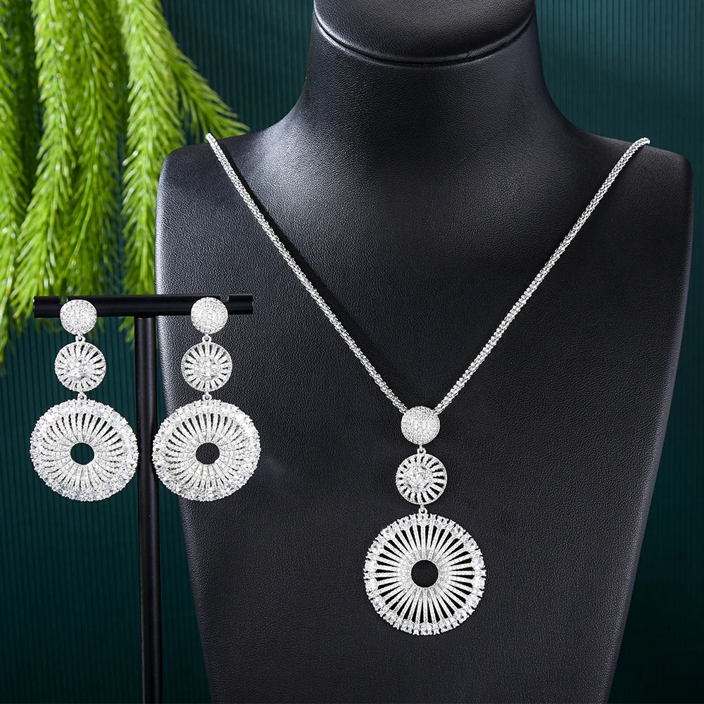 GODKI Luxury 2PCS Nigerian Jewelry sets For Women Wedding Cubic Zircon CZ Dubai Gold Bridal Accessory