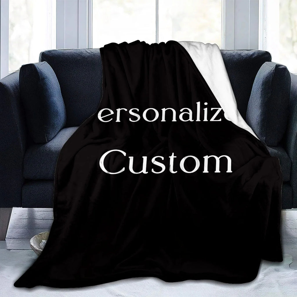 1pc Custom Digital Flannel Fleece Blanket, Personalized With Various Images, Gift For Girls, Boys, Adults, Travel - Warm Throw