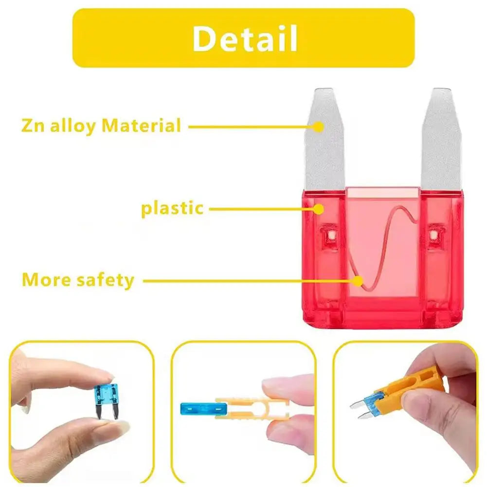 60/100/180PCS Car Fuses Kit Small-sized Fuses And A Fuse Extractor Automobile Plug-in Fuse Vehicle Wire Safety Tools 2-40A