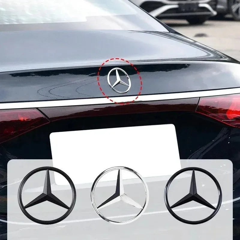 For Mercedes Benz 90MM ABS Car Rear Badge Sticker Trunk Emblem Decal A B C E S class GLA GLC CLA GLK GLE W204 W205 W212