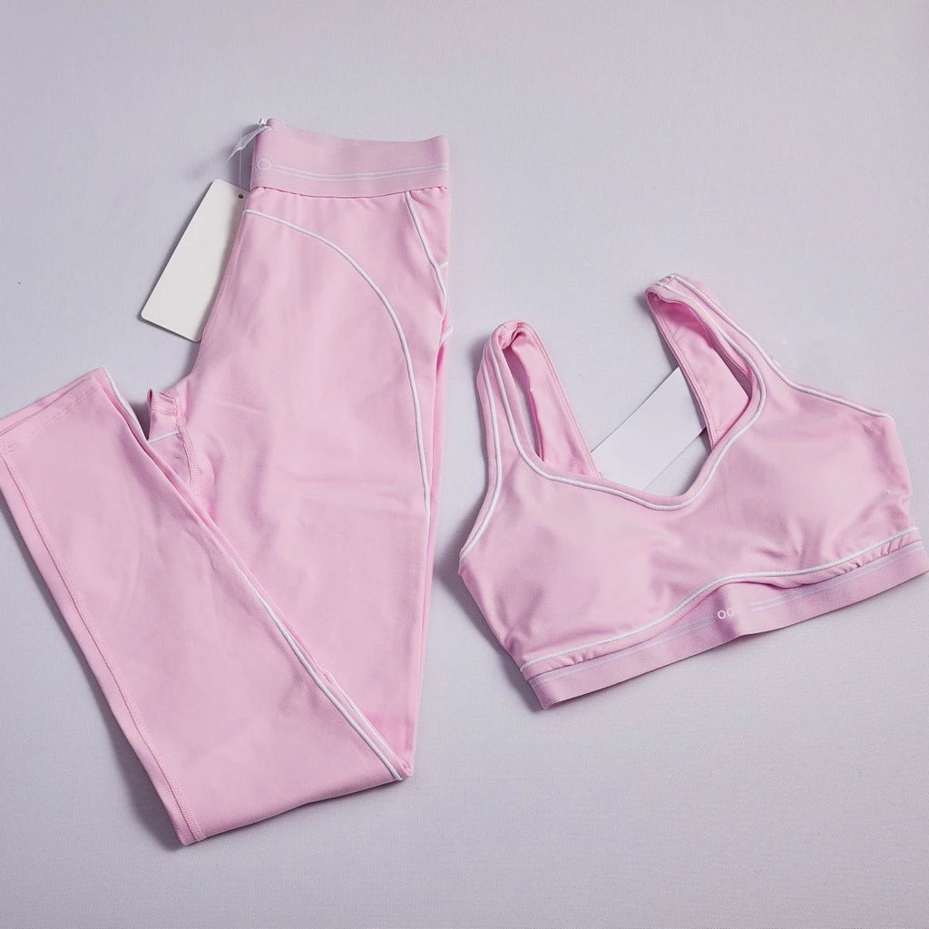 2026 Summer Women's Fashion Slim Fit Tank Top and Fitness Pants Sports Running Jump Rope Set Two Piece Set