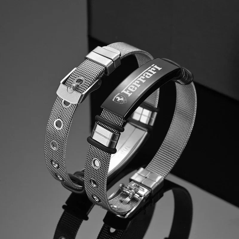 Adjustable Stainless Steel Ferrari Emblem Bracelet Women Men Gift  For Ferrari 488 Roma F8 SF90 812 360 FF F430 LaFerrari Amalfi