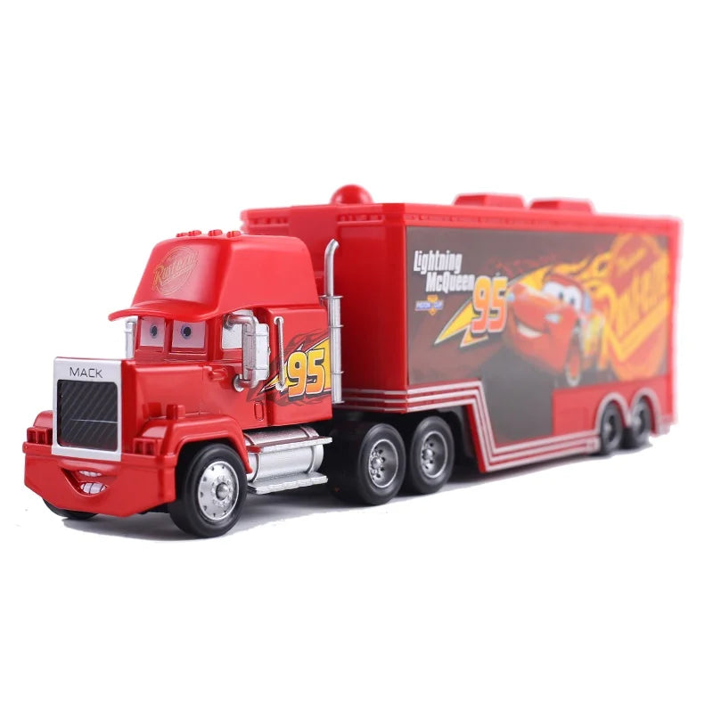 Disney Cars Figures Mack Truck Lightning McQueen Racing 1:55 Die Cast Model Children Mini Vehicle Toys Collection Birthday Gifts