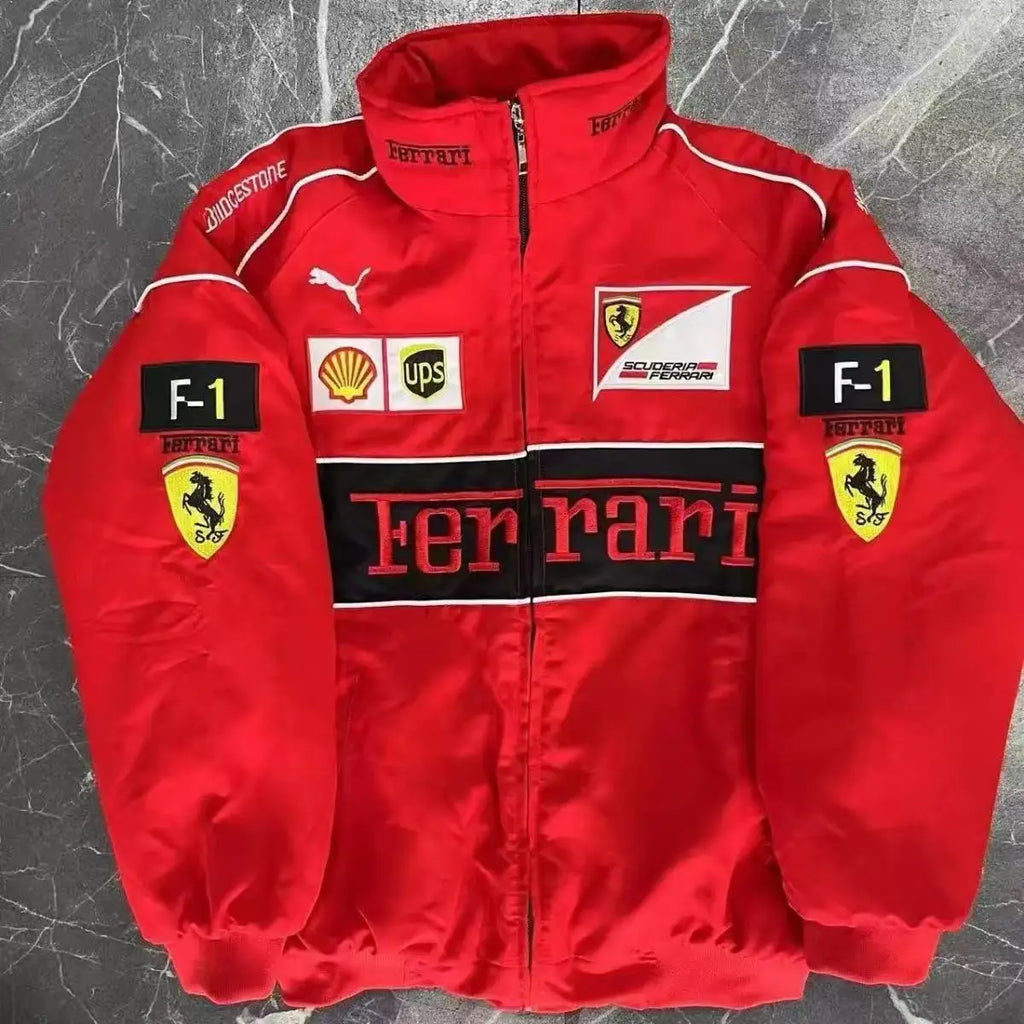 High-Quality F1 Racing Embroidered Jacket Locomotive Riding Jacket Couple Coat For Ferrari F430 488 Stradale Roma F8 Spider SF90
