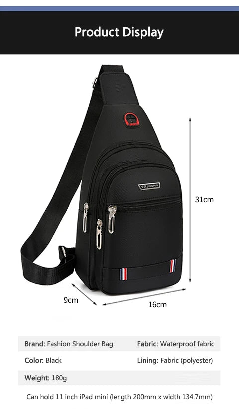 Car Emblem Leisure One-shoulder Bag Men's Messenger Chest Pocket For Ferrari Roma 488 Portofino F8 F1 Roma Spider SF90 Superfast