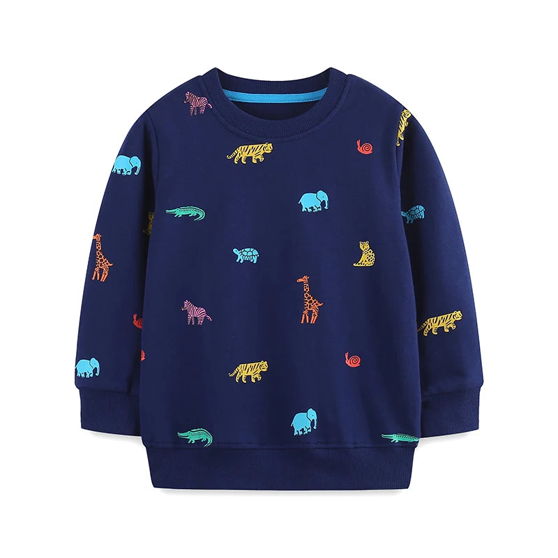 Children's Clothing Toddler Baby Boys Kids Clothes 2025 Autumn Spring Cartoon Animals Sweatshirts Tops Cotton