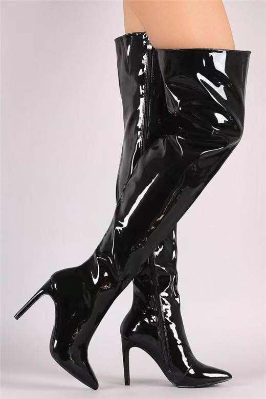 over the knee punk boots